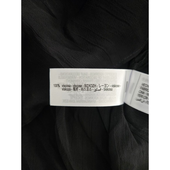 Zara Sheer Multi-Position Long Sleeve Tie Neck Blouse Black Size M NWT - Picture 10 of 14